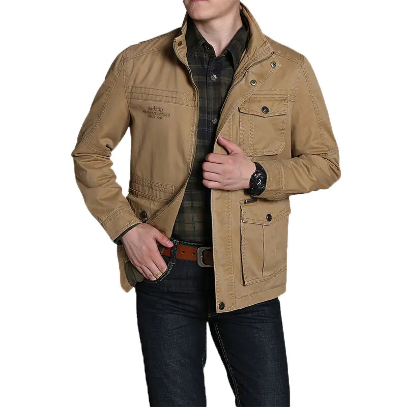 JEEP Men's Spring Cotton Jacket - Long Loose Fit