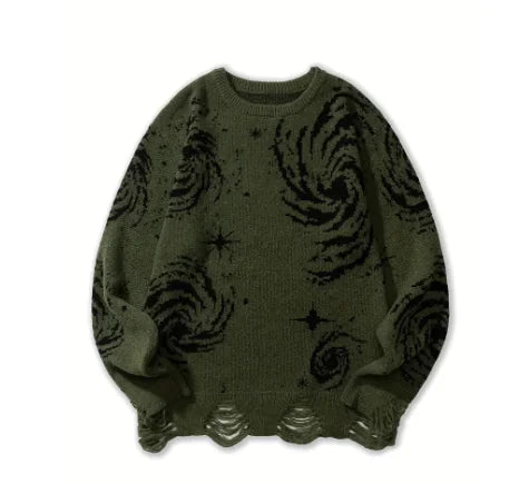 Cool Contrast Color All-Matching Knitted Sweater