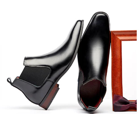 Carved Ankle Boots with British Square Head Design