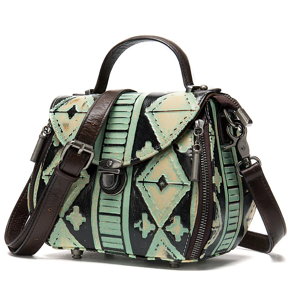 Vintage Embossed Leather Women's Shoulder Bag