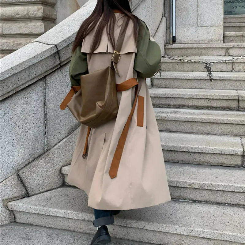Sungtin Vintage Oversized Women's Trench Coat Jacket