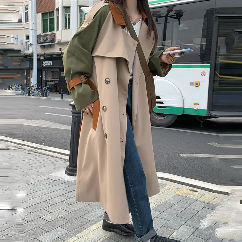 Sungtin Vintage Oversized Women's Trench Coat Jacket