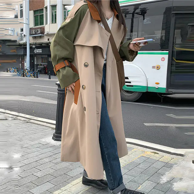 Sungtin Vintage Oversized Women's Trench Coat Jacket