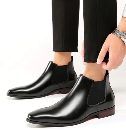 Carved Ankle Boots with British Square Head Design
