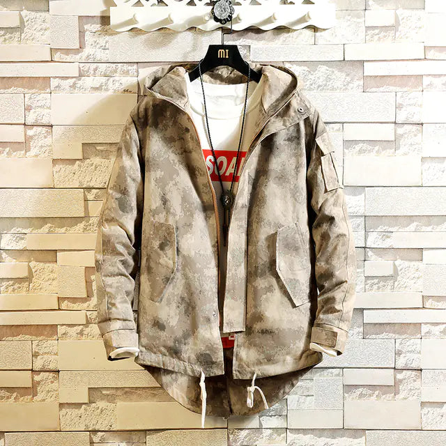 Camouflage Hooded Mens Jacket - Autumn Military Style