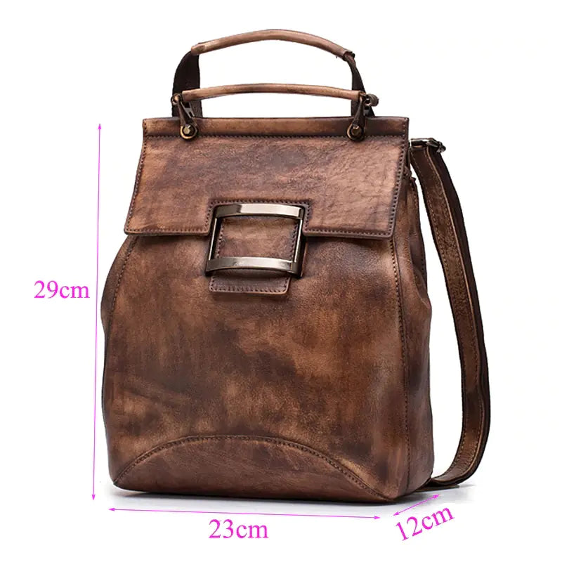 Luxury Vintage Genuine Leather Backpack for Women