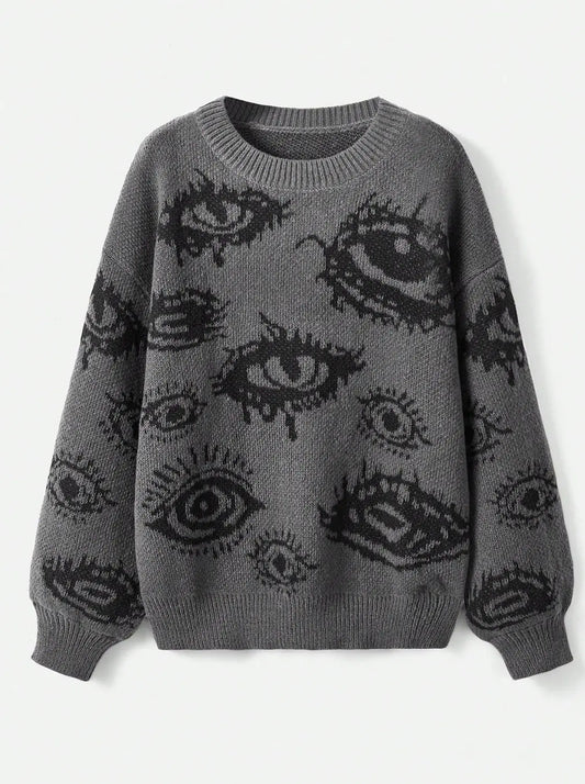 Cool Contrast Color All-Matching Knitted Sweater