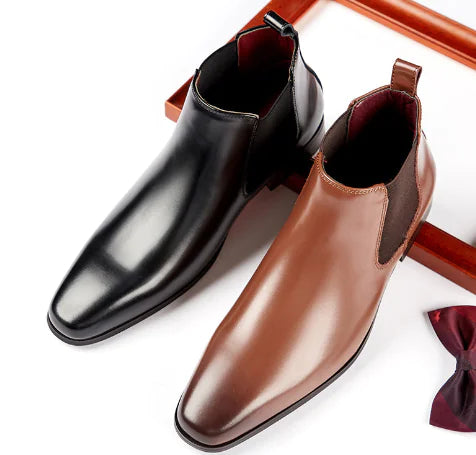 Carved Ankle Boots with British Square Head Design