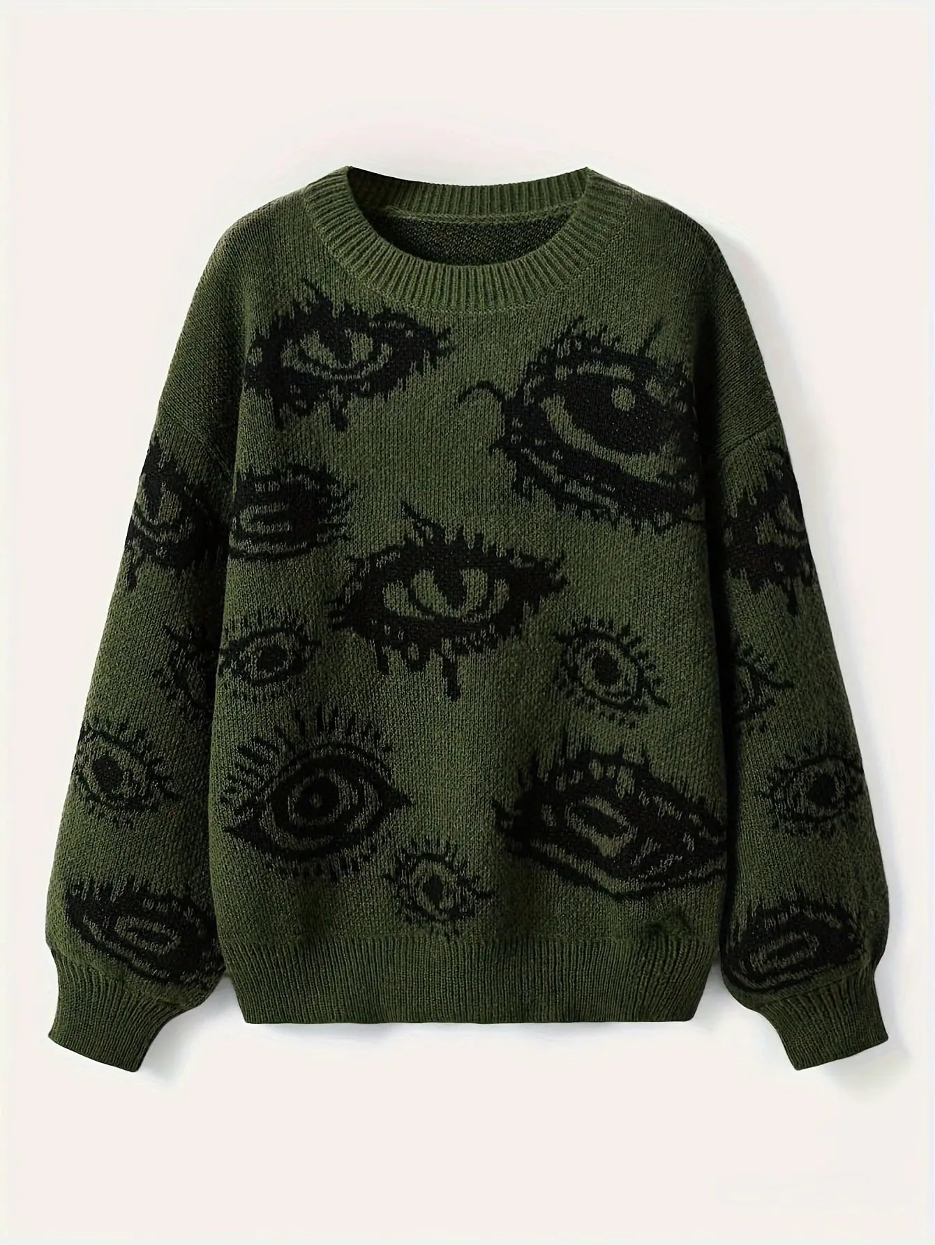 Cool Contrast Color All-Matching Knitted Sweater