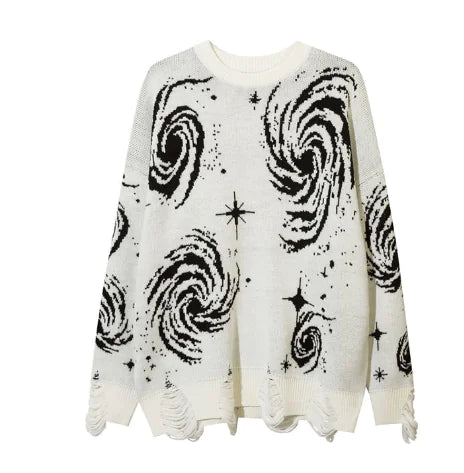 Cool Contrast Color All-Matching Knitted Sweater