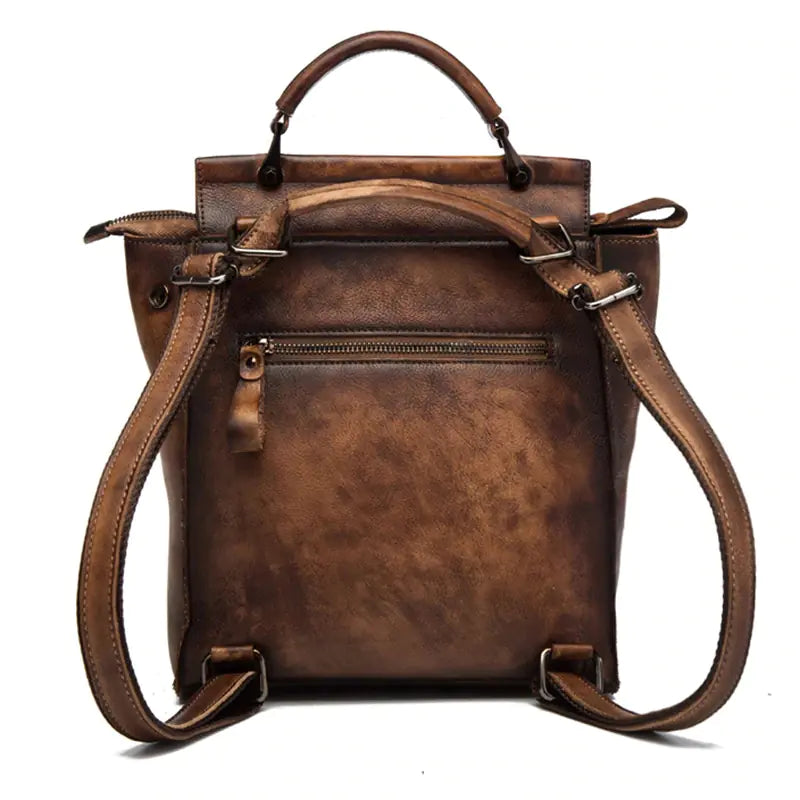 Luxury Vintage Genuine Leather Backpack for Women