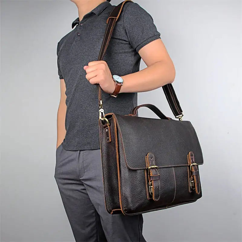 Retro Casual Leather Briefcase for Men