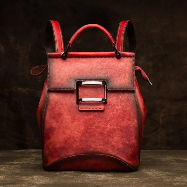 Luxury Vintage Genuine Leather Backpack for Women