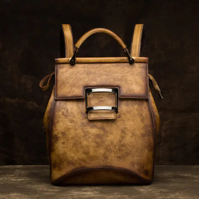 Luxury Vintage Genuine Leather Backpack for Women