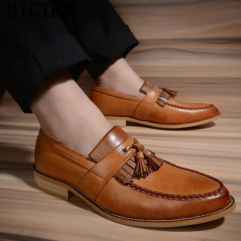 Men's Spring Dress Shoes - Stylish Pointed Oxford Shoes